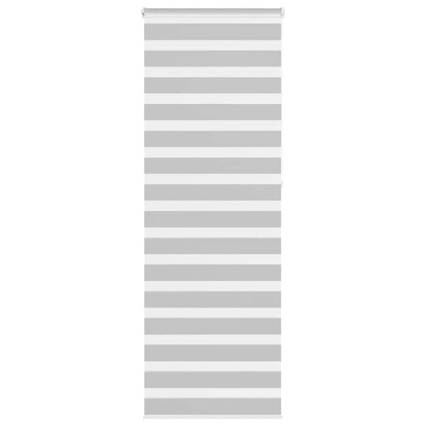 vidaXL Zebra Blind Light Grey 90x230 cm Fabric Width 85.9 cm Polyester