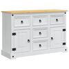 vidaXL Storage Chests with Door White 112 x 40 x 75 cm Solid Pine Wood