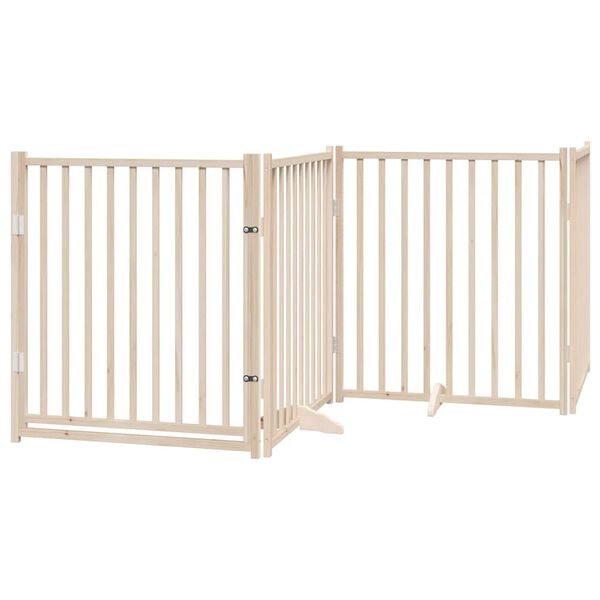 vidaXL Dog Gate with Door Foldable 10 Panels 800 cm Poplar Wood