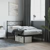 vidaXL Metal Bed Frame without Mattress with Headboard Black 75x190cm