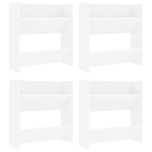 vidaXL Wall Shoe Cabinets 4 pcs White 60x18x60 cm Engineered Wood