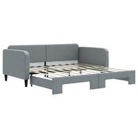 vidaXL Daybed with Trundle Light Grey 90x190 cm Fabric