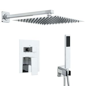 vidaXL Concealed Shower System (Square) Silver Stainless Steel 201