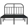 vidaXL Metal Bed Frame without Mattress with Headboard Black 120x200cm