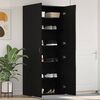 vidaXL Shoe Cabinet with Door Black 80 x 35.5 x 180 cm Engineered wood