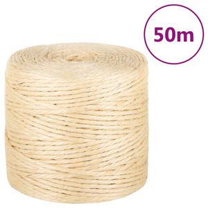 vidaXL Rope 100% Sisal 4 mm 50 m