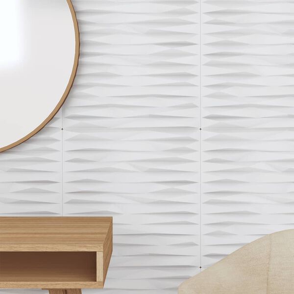 vidaXL Wall Panels 24 pcs White 50x50 cm XPS 6 m&sup2; Stone