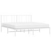 vidaXL Metal Bed Frame without Mattress with Headboard White 200x200cm