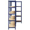 vidaXL 5-Layer Storage Shelves 3 pcs Blue Steel&Engineered Wood