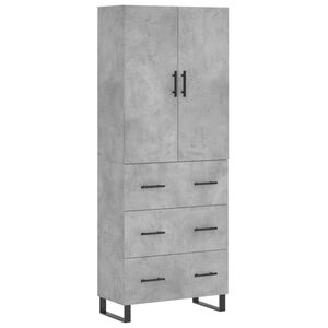vidaXL Highboard Concrete Grey 69.5x34x180 cm Engineered Wood