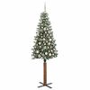 vidaXL Slim Christmas Tree Green 180 cm PVC and Solid Pine wood
