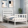 vidaXL Bed Frame without Mattress White Small Single Solid Wood Pine