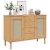 vidaXL Sideboard SENJA Rattan Look Brown 112x40x80 cm Solid Wood Pine