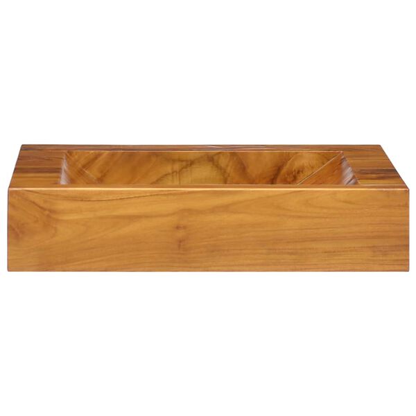 vidaXL Basin Solid Teak Wood 50x35x10 cm