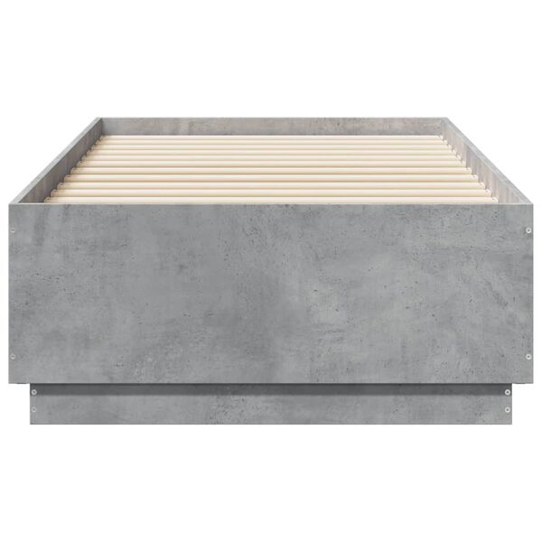 vidaXL Bed Frame without Mattress Concrete Grey 75x190 cm Small Single