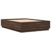 vidaXL Bed Frame with LED without Mattress Brown Oak 150x200 cm King Size