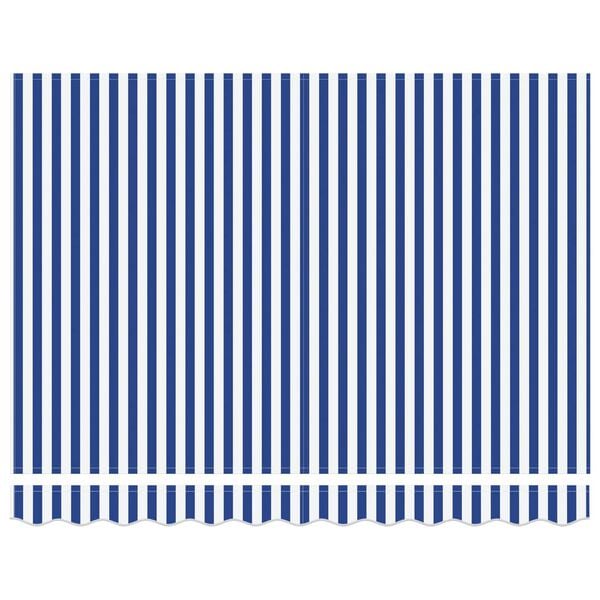 vidaXL Retractable Awning Manual Blue and White 350 x 250 cm