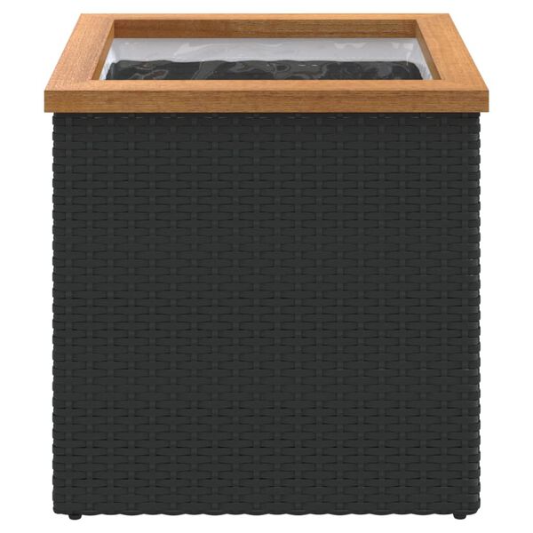 vidaXL Planter Black 40x40x40 cm Poly Rattan
