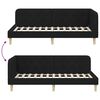 vidaXL Corner Bed Frame with Headboard Black 90 x 200 cm Fabric
