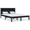 vidaXL Bed Frame without Mattress Black 120x190 cm Small Double Solid Wood