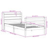 vidaXL Bed Frame with Headboard without Mattress White 90x190 cm Single