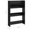 vidaXL Wall Shoe Cabinets 2 pcs High Gloss Black 60x18x90cm Engineered Wood