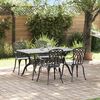 vidaXL Garden Dining Set 5 pcs Black Aluminium