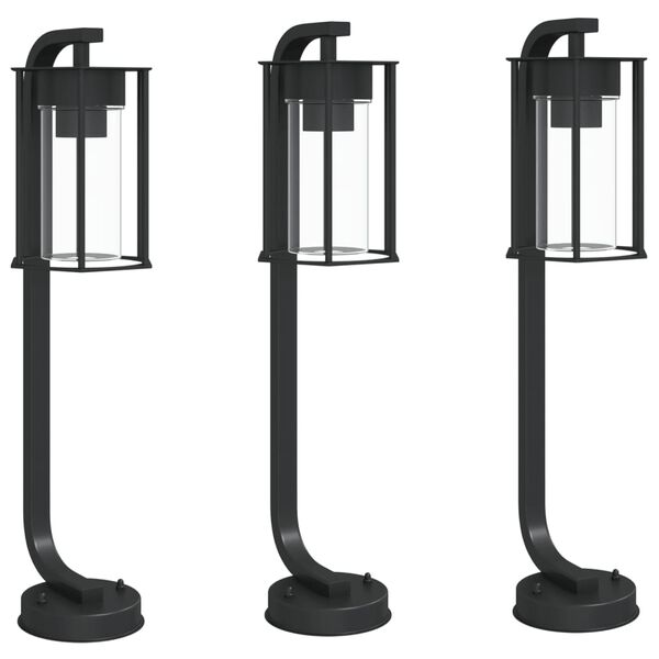 vidaXL Outdoor Floor Lamps 3pcs Black 60 cm Stainless Steel