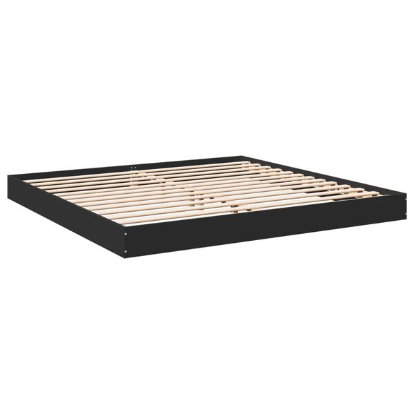 vidaXL Bed Frame without Mattress Black 180x200 cm Super King Engineered Wood