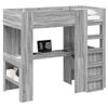 vidaXL Loft Bed Frame with Desk with Shelf Grey Sonoma 80 x 200 cm