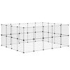 vidaXL 36-Panel Pet Cage with Door Black 35x35 cm Steel