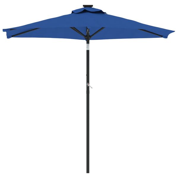 vidaXL Garden Parasol with Steel Pole Azure Blue 225x225x212 cm