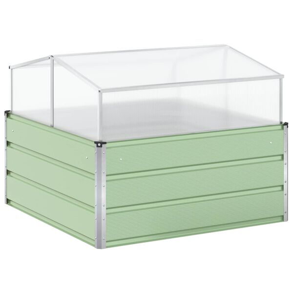 vidaXL Planter Pastel Green 100 x 100 x 77 cm Galvanised Steel