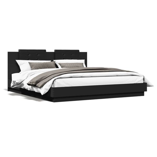 vidaXL Bed Frame without Mattress Black 160x200 cm
