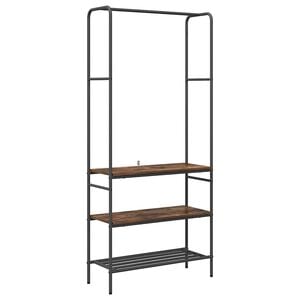 vidaXL Clothes Rack Smoked Oak 77 x 30 x 171 cm Engineered Wood