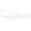 vidaXL Metal Bed Frame without Mattress with Footboard White 183x213cm
