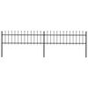 vidaXL Garden Fence with Spear Top Steel 359x60 cm Black