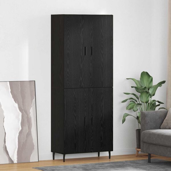 vidaXL Highboard Black oak 69.5 x 34 x 180 cm