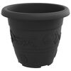 vidaXL Round Flower Pot 24 pcs Black &Oslash; 22 x 18 cm Plastic
