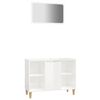 vidaXL 2 Piece Bathroom Furniture Set High Gloss White Engineered Wood