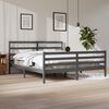 vidaXL Bed Frame without Mattress Grey Solid Wood Pine 200x200 cm