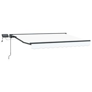 vidaXL Manual Awning Frame with LEDs White and Anthracite 3 x 2.5 m