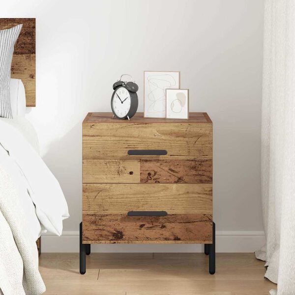 vidaXL Bedside Cabinet Old Wood 40 x 35 x 47.5 cm Engineered Wood