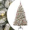 vidaXL Artificial Christmas Tree Green and White 180 cm PVC and Metal
