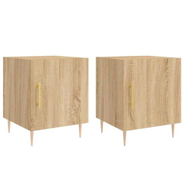 vidaXL Bedside Cabinets 2 pcs Sonoma Oak 40x40x50 cm Engineered Wood