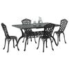 vidaXL Garden Dining Set 5 pcs Black Aluminium