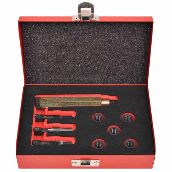 vidaXL Nine Piece Glow Plug Thread Repair Kit M9 x 1.0 mm