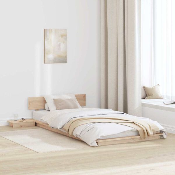 vidaXL Bed Frame Brown 75 x 190 cm Wood