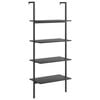 vidaXL 4-Tier Leaning Shelf Black 64x35x152,5 cm