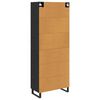 vidaXL Highboard with Drawer 2 pcs Black Oak Engineered Wood and Glass